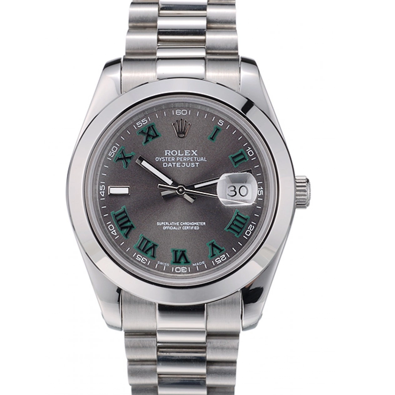 Aaa replica watch DateJust Bezel Rolex Dial 42000 Grey Swiss Polished Steel Stainless 0516